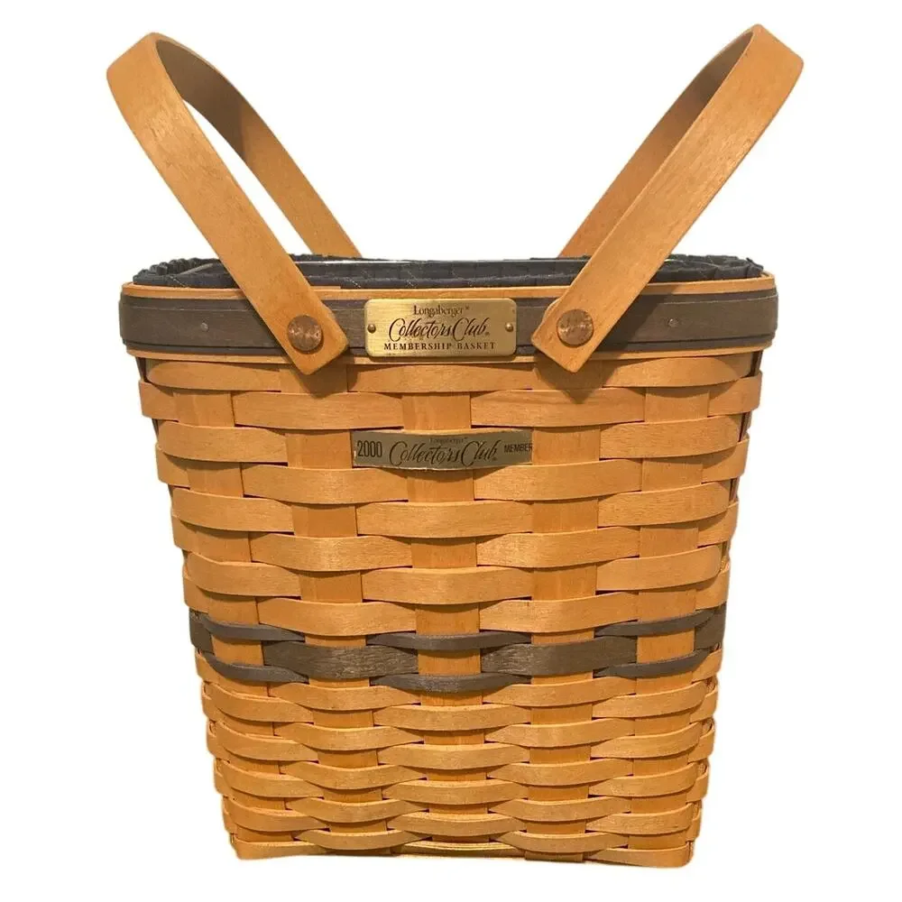 Longaberger Woven Basket Collectors Club 2000 Charter Membership w/ liner 9.75